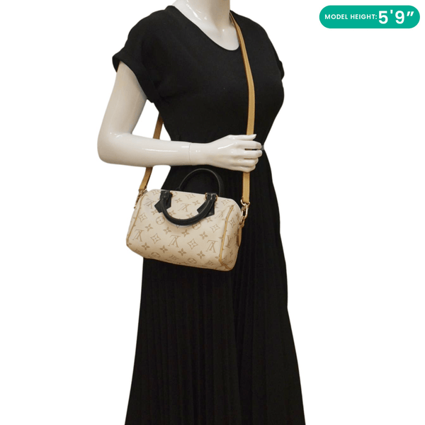 LOUIS VUITTON Speedy 20 Bandouliere Monogram Dune Canvas Crossbody Bag Sand