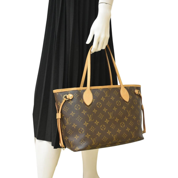 LOUIS VUITTON Neverfull PM Monogram Canvas Tote Bag Brown