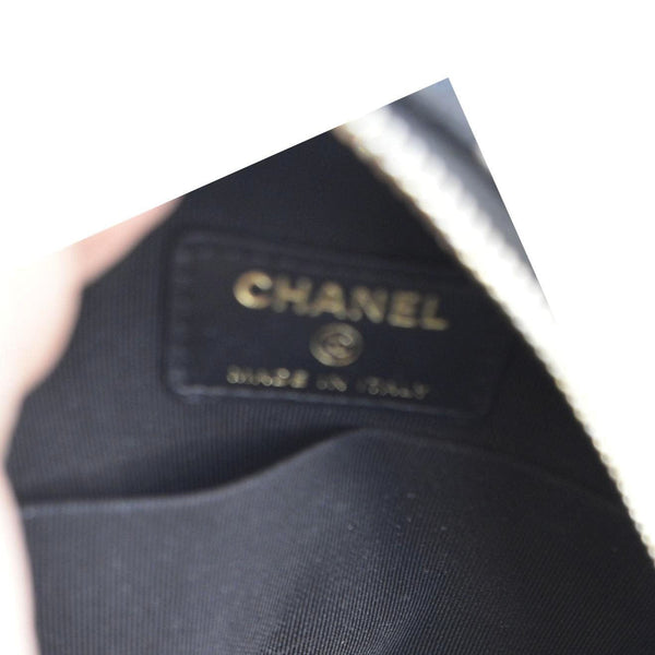 CHANEL Round Quilted Tweed Clutch Crossbody Bag Black