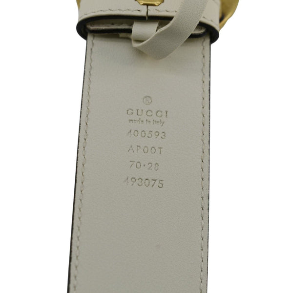 GUCCI Double G buckle Marmont Leather Belt Off White 400593 Size 70/28
