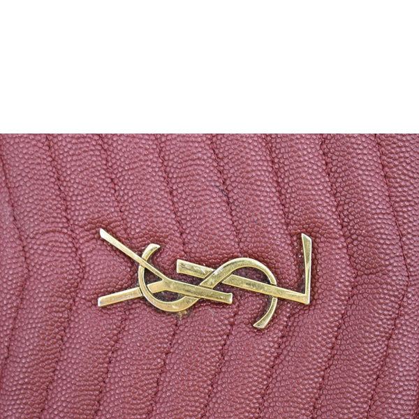 YVES SAINT LAURENT Lou Chevron Leather Camera Crossbody Bag Red