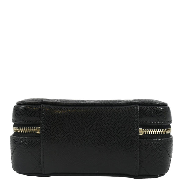 CHANEL Twist Your Buttons Quilted Caviar Leather Crossbody Clutch Bag Black