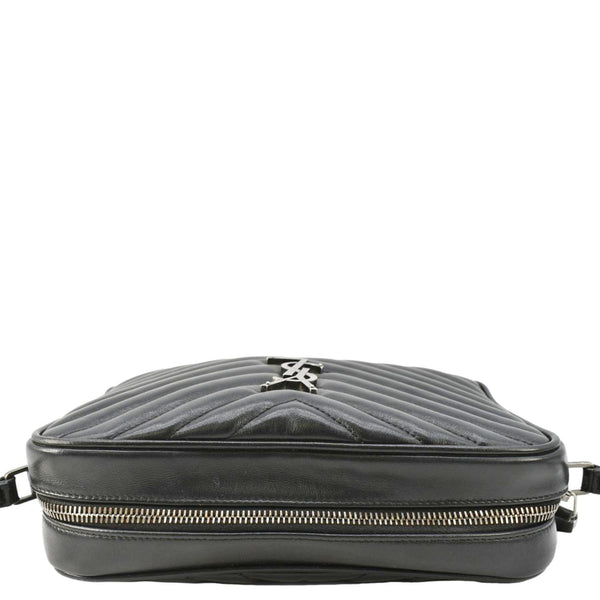 YVES SAINT LAURENT Lou Camera Chevron Leather Crossbody Bag Black