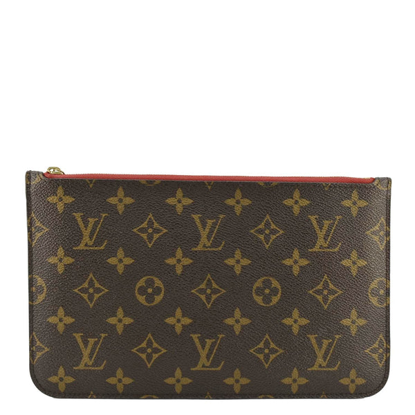 LOUIS VUITTON Monogram Canvas Wristlet Pouch Brown