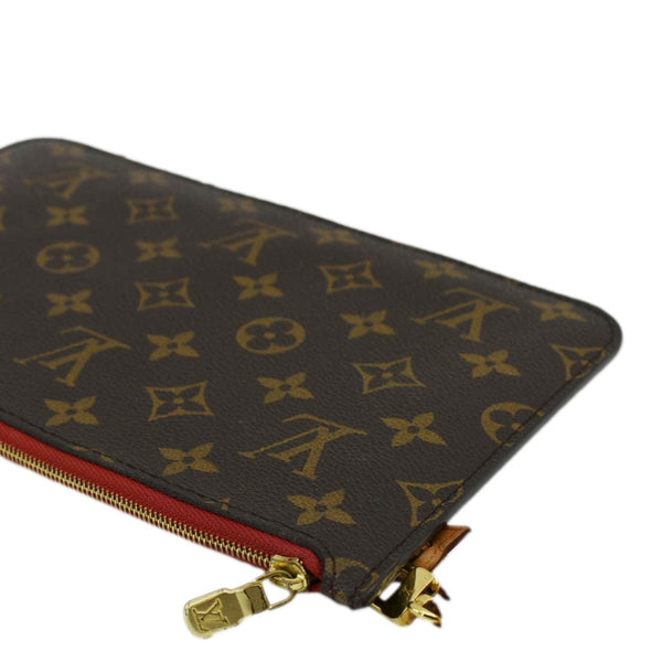 LOUIS VUITTON Monogram Canvas Wristlet Pouch Brown