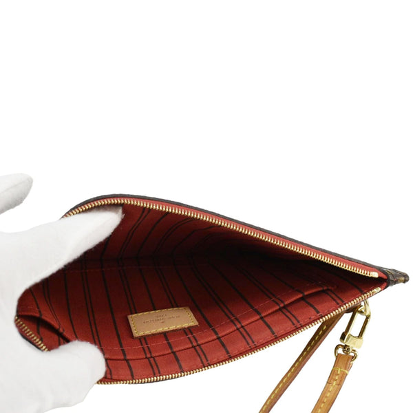 LOUIS VUITTON Monogram Canvas Wristlet Pouch Brown
