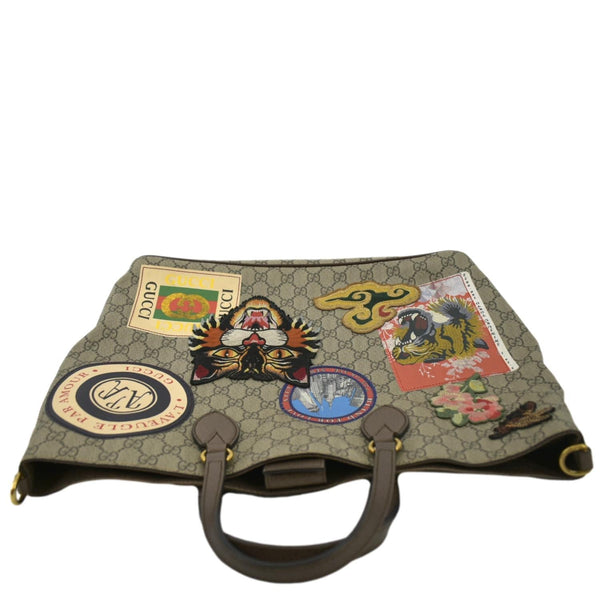 GUCCI Courrier Soft GG Supreme Canvas Tote Shoulder Bag Beige 474085