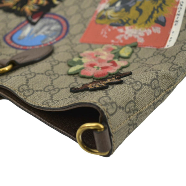 GUCCI Courrier Soft GG Supreme Canvas Tote Shoulder Bag Beige 474085