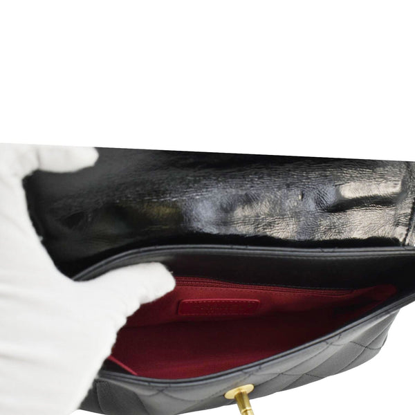 CHANEL La Parisienne Small Quilted Lambskin Leather Shoulder Bag Black