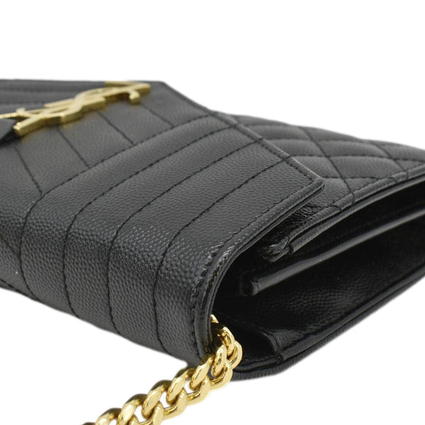 YVES SAINT LAURENT WOC Mixed Matelasse Leather Shoulder Bag Black