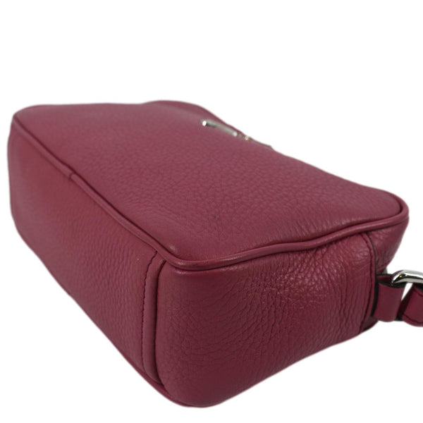 PRADA Vitello Phenix Leather Crossbody Bag Pink