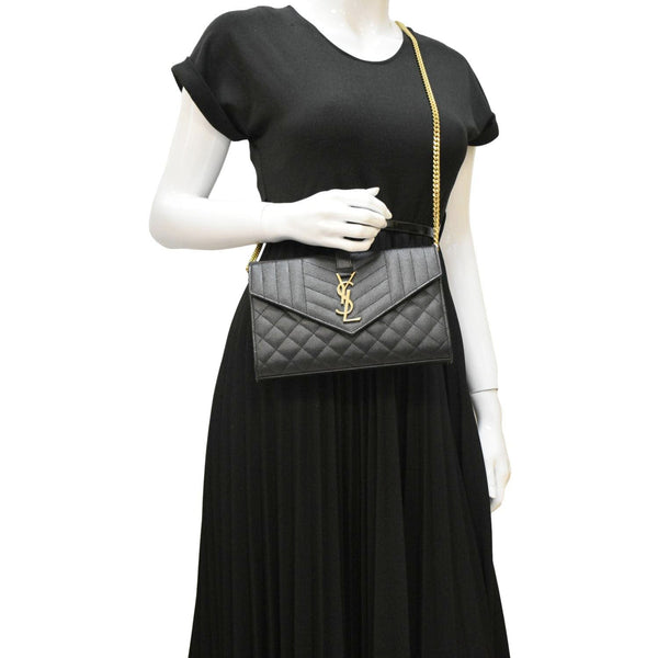 YVES SAINT LAURENT WOC Mixed Shoulder Bag Black DUMMU LOOK