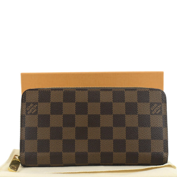LOUIS VUITTON Damier Ebene Zippy Wallet Brown