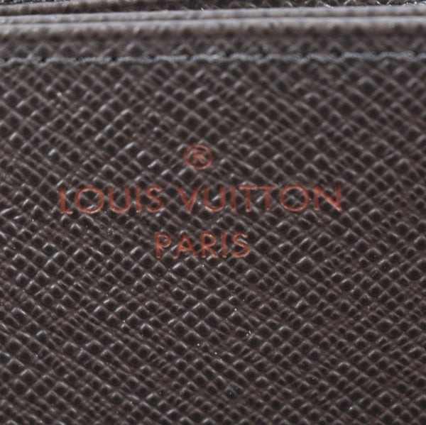 LOUIS VUITTON Damier Ebene Zippy Wallet Brown