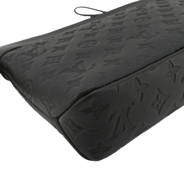 LOUIS VUITTON Pochette Voyage Monogram Shadow Leather Pouch Black