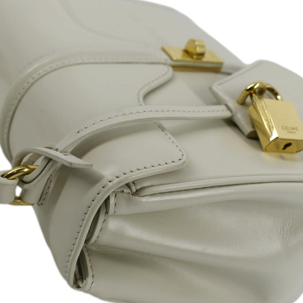 CELINE Laminated Small 16 Leather Shoulder Bag Limestone