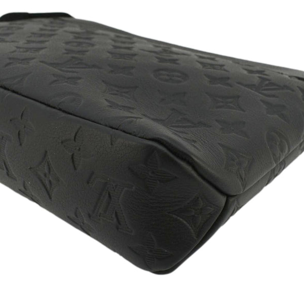 LOUIS VUITTON Pochette Voyage Monogram Shadow Leather Pouch Black