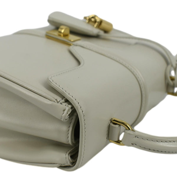 CELINE Laminated Small 16 Leather Shoulder Bag Limestone