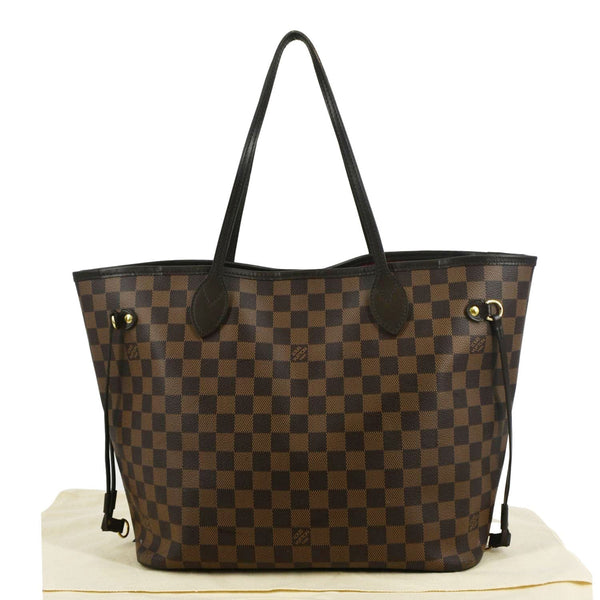 LOUIS VUITTON Neverfull MM Damier Ebene Shoulder Bag Brown