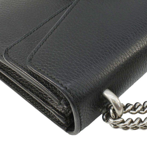 GUCCI Dionysus Small Leather Shoulder Bag Black 400249