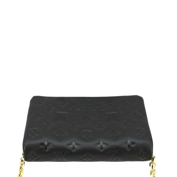 LOUIS VUITTON Coussin Monogram Embossed Pochette Crossbody Bag Black