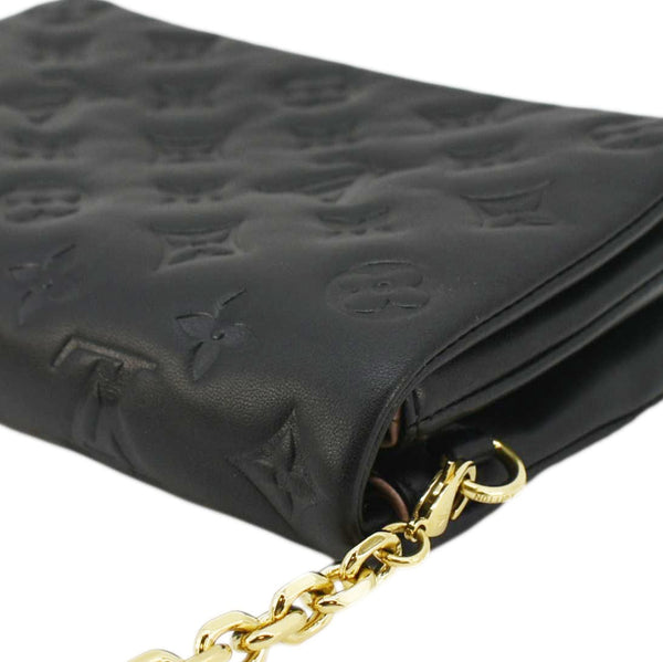 LOUIS VUITTON Coussin Monogram Embossed Pochette Crossbody Bag Black