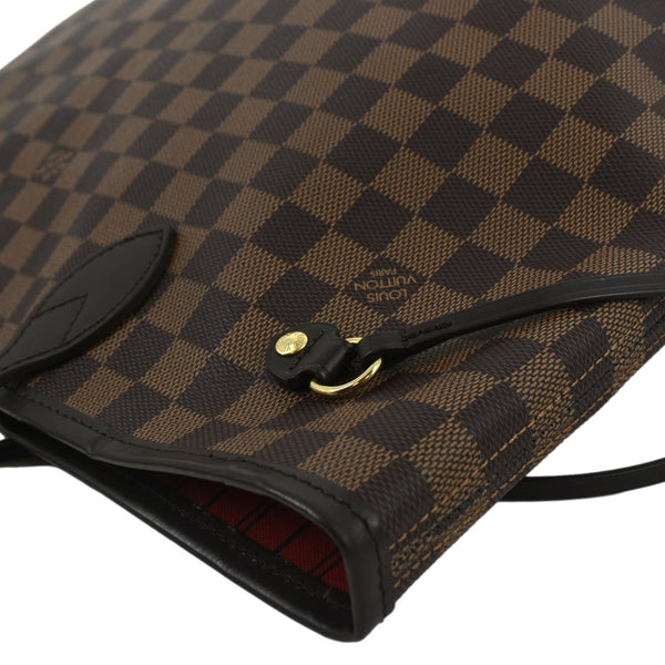 LOUIS VUITTON Neverfull MM Damier Ebene Shoulder Bag Brown