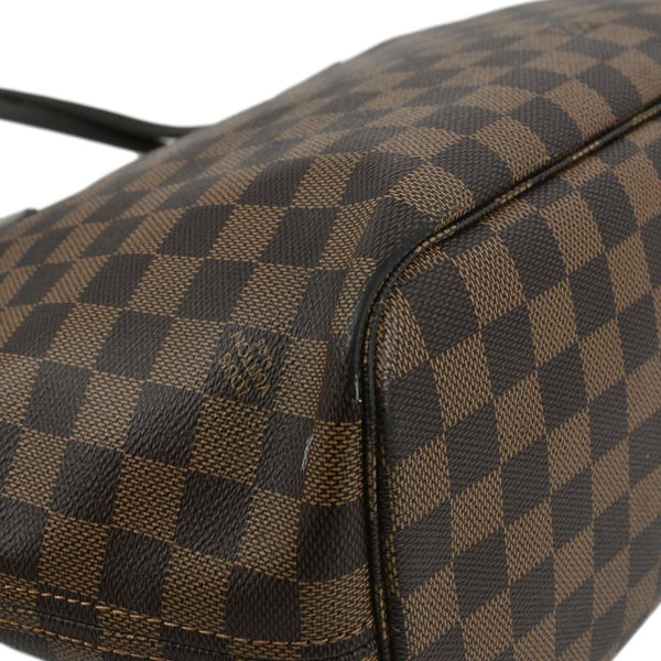 LOUIS VUITTON Neverfull MM Damier Ebene Shoulder Bag Brown