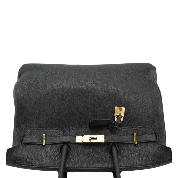 HERMES Birkin 35 Togo Leather Tote Bag Black upper look