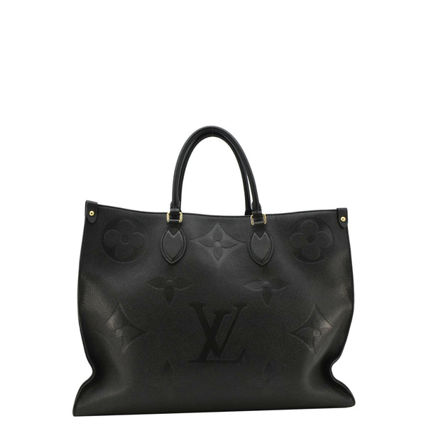LOUIS VUITTON Onthego GM Monogram Empreinte Leather Tote Bag Black