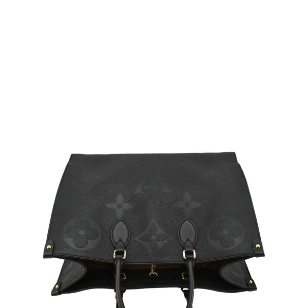 LOUIS VUITTON Onthego GM Monogram Empreinte Leather Tote Bag Black