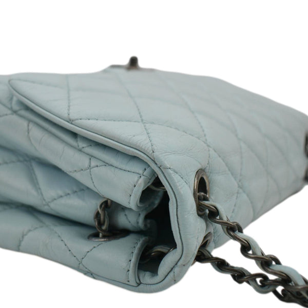 CHANEL Classic Flap Quilted Leather Shoulder Bag Light Blue