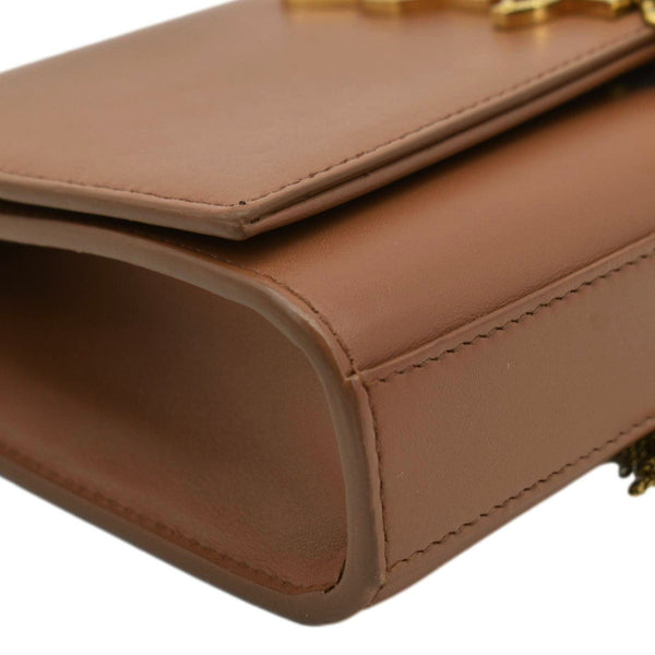 YVES SAINT LAURENT Chain Clutch Crossbody Bag Tan lower left corner look