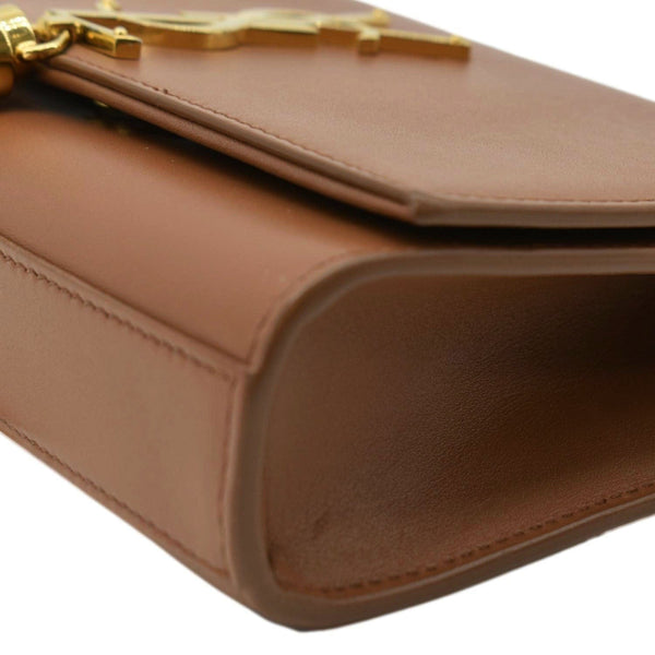 YVES SAINT LAURENT Chain Clutch Crossbody Bag Tan lower right corner look