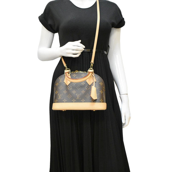 LOUIS VUITTON Alma BB Monogram Canvas Crossbody Bag Brown