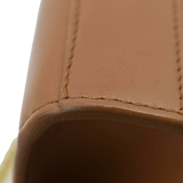 YVES SAINT LAURENT Kate Leather Chain Clutch Crossbody Bag Tan