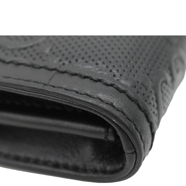 GUCCI GG Embossed Leather Messenger Bag Black 625782