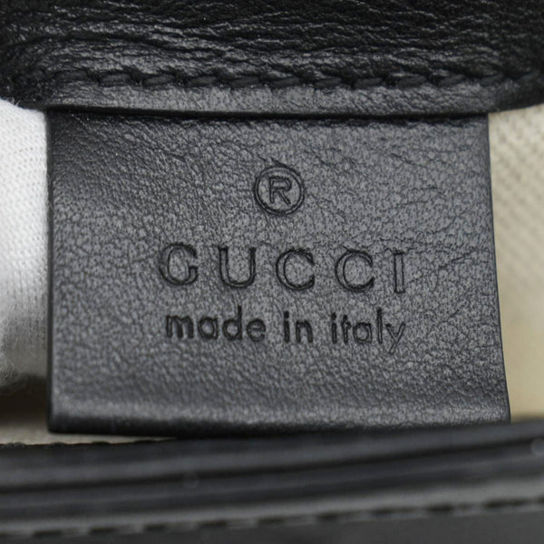 GUCCI GG Embossed Leather Messenger Bag Black 625782