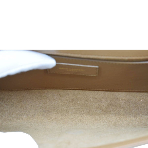 YVES SAINT LAURENT Kate Leather Chain Clutch Crossbody Bag Tan