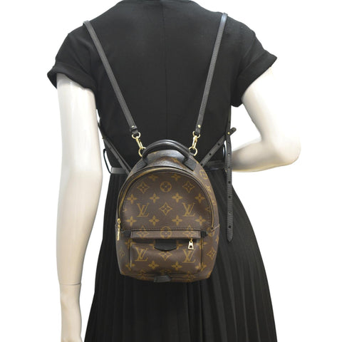 LOUIS VUITTON Palm Springs Mini Monogram Canvas Backpack Brown