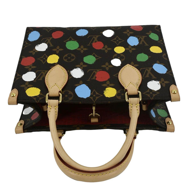 LOUIS VUITTON Onthego Yayoi Kusama Dots Monogram Canvas Shoulder Bag Multicolor