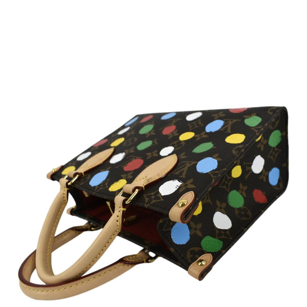 LOUIS VUITTON Onthego Yayoi Kusama Dots Monogram Canvas Shoulder Bag Multicolor