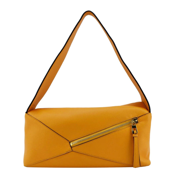 LOEWE Puzzle Leather Yellow Shoulder Bag back look