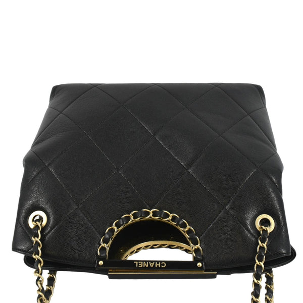 CHANEL Large A Real Catch Quilted Leather Shopping Tote Bag Black