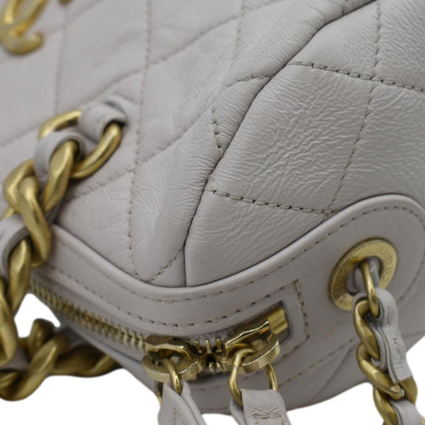 CHANEL mall Quilted Leather Crossbody Bag Light Pink lower right corner look