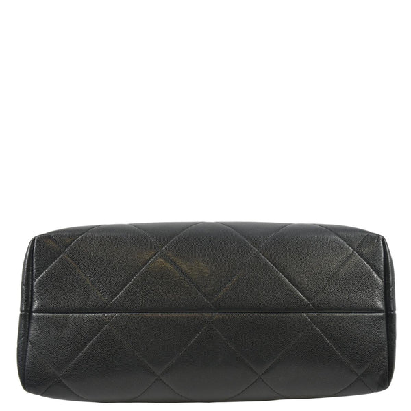 CHANEL Large A Real Catch Quilted Leather Shopping Tote Bag Black