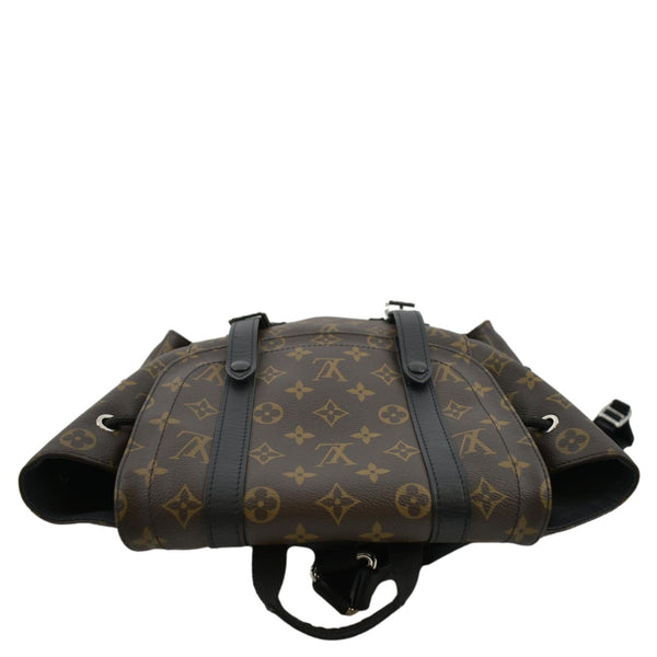 LOUIS VUITTON Christopher Monogram Macassar Canvas Backpack Bag Brown