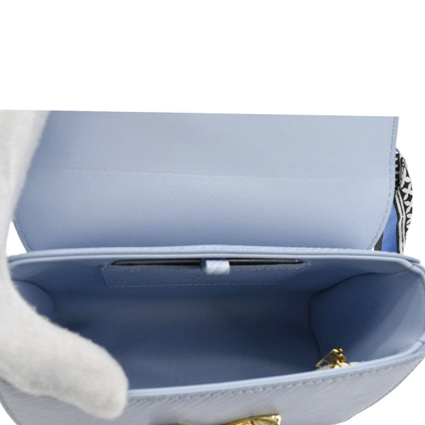 LOUIS VUITTON Twist PM Epi Leather Crossbody Bag Light Blue