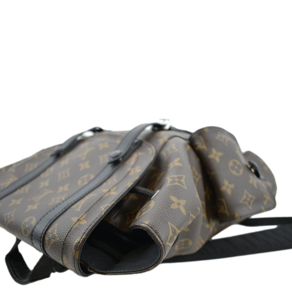 LOUIS VUITTON Christopher Monogram Macassar Canvas Backpack Bag Brown