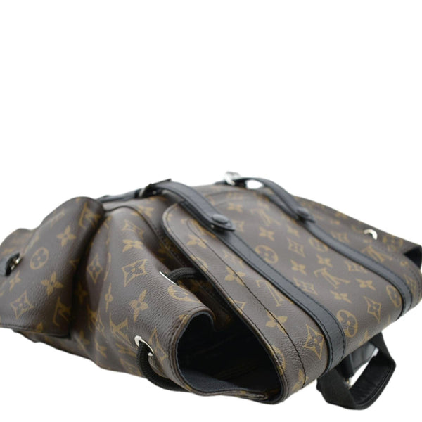 LOUIS VUITTON Christopher Monogram Macassar Canvas Backpack Bag Brown